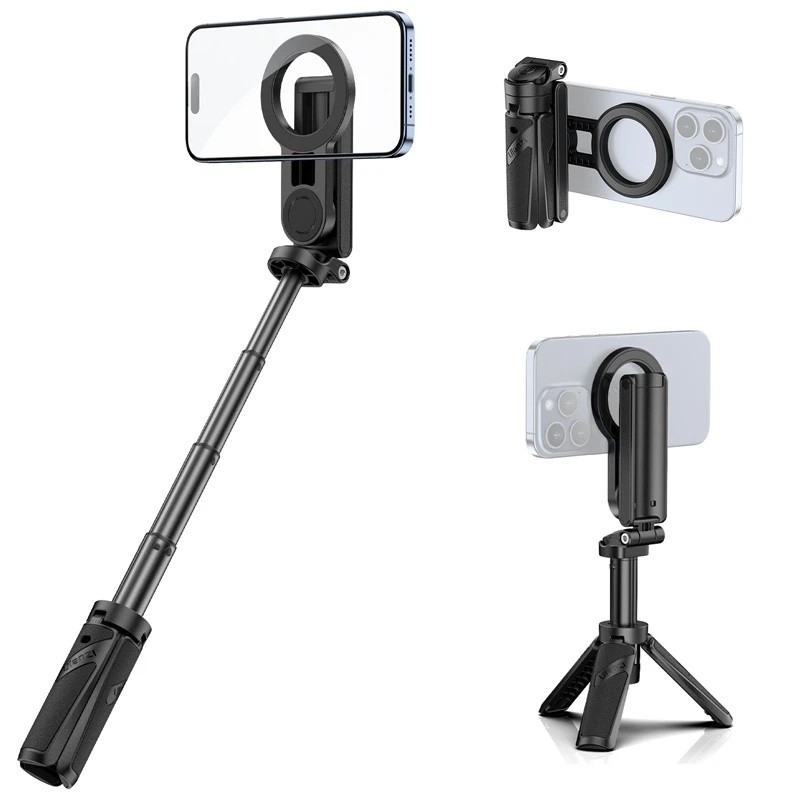 Ulanzi JJ03 แม่เหล็กโทรศัพท์ขาตั้งกล้องไร้สาย Grip Selfie Stick ขาตั้งกล้องเดสก์ท็อปพร้อมรีโมทคอนโทร