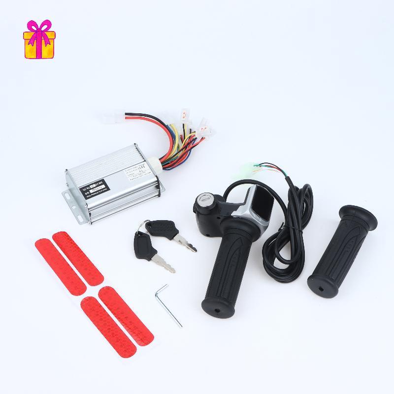 [INTH] Brush E-Bike Controller & Thumb Throttle Set 36V 1000W Multifunction Grip Kit for E-Bike DIY 