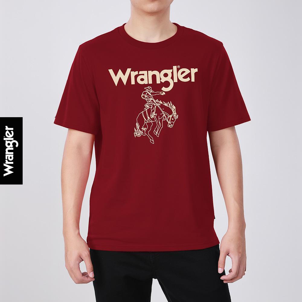 WRANGLER เสื้อยืดแขนสั้นผู้ชาย รุ่น WR S326MTSSF23 สีแดง