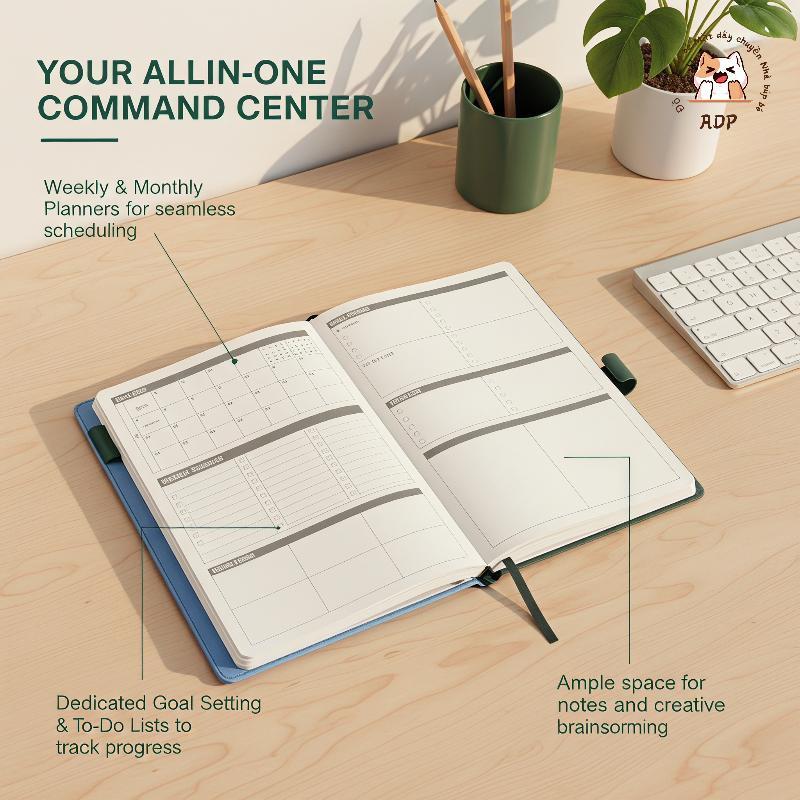 [ADP] 2027 Daily Schedule Planner Premium PU หนังโน้ตบุ๊ค 320 หน้า Time Traing Journal สําหรับนักเรี