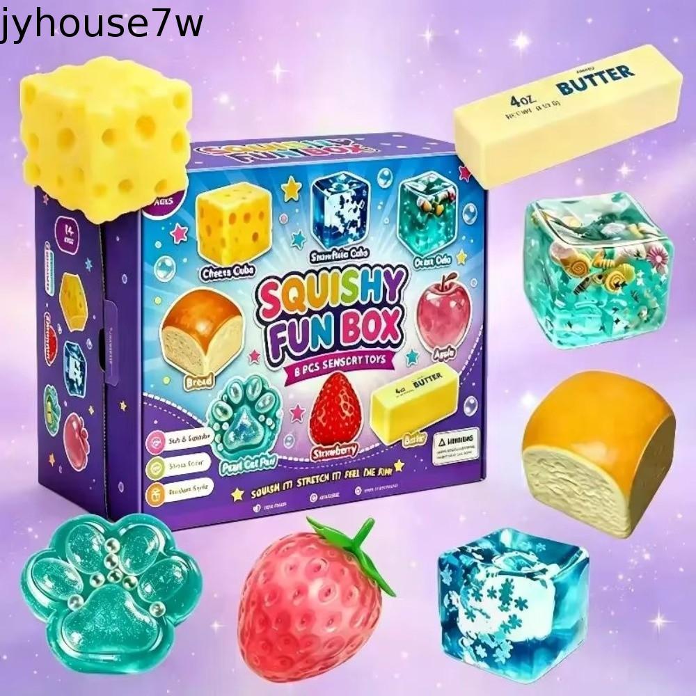 JYHOUSE Butter Squishy Toy, Slow Rising Random Color Bread Sensory Fidget Toy, Sensory Toy วัสดุนําก