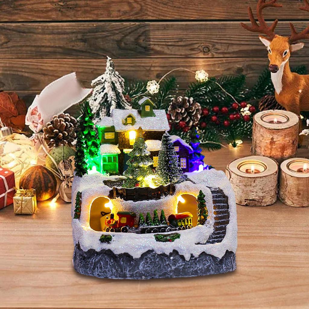 [arutoxalc] Christmas Scene Village House Snow Tree Scene Party Supplies Collection สําหรับ