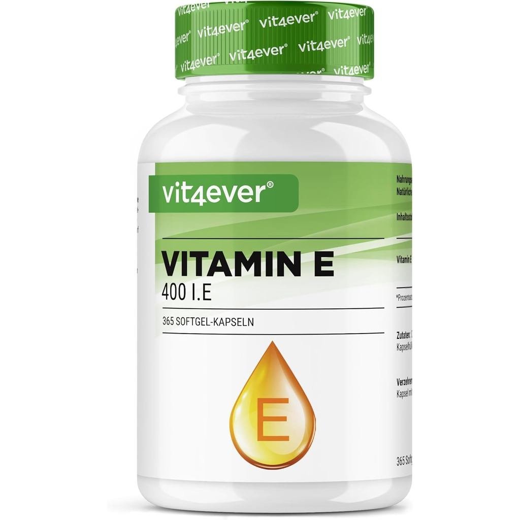 Vit4ever Vitamin E - 365 Softgel Capsules - 400 IU - โดสสูง