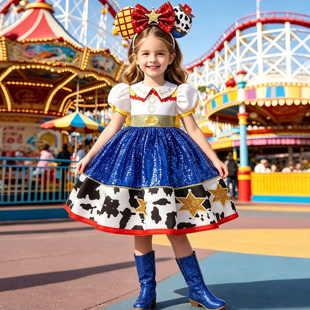 Toy Story Woody Triss Dress Girls Sequined Princess Dress คอสเพลย์ฮาโลวีนเครื่องแต่งกาย