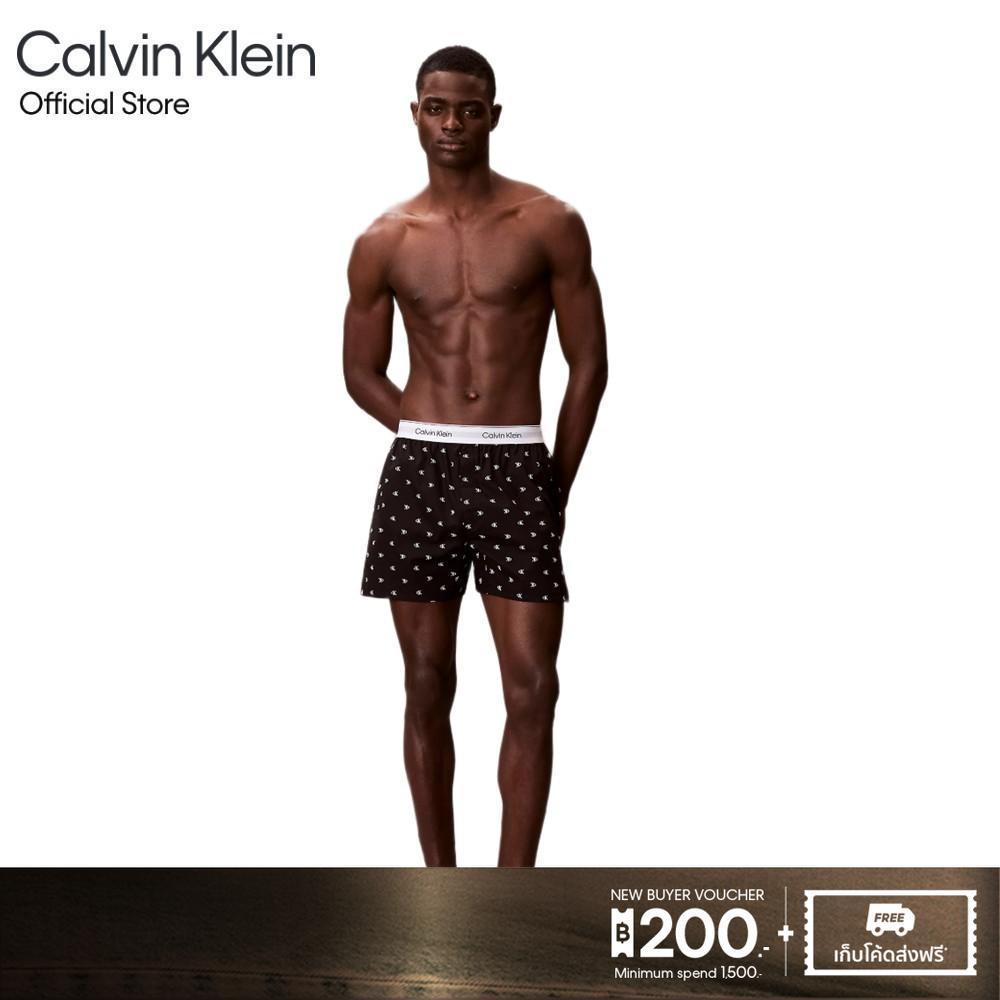 CALVIN KLEIN กางเกงบ๊อกเซอร์ผู้ชาย Cotton Poplin Boxer รุ่น NM2831 PCS-สีดำ