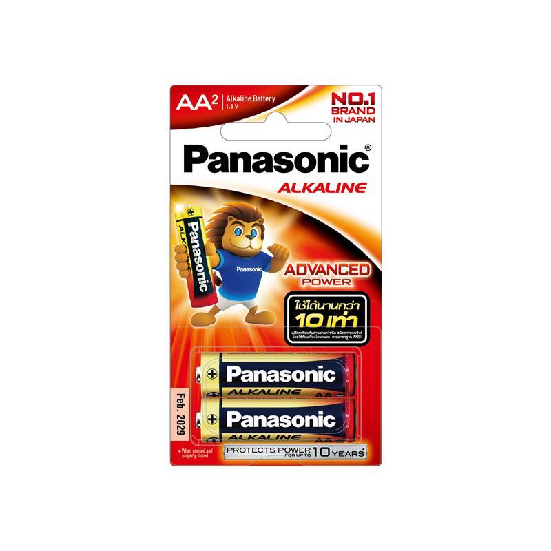 PANASONIC ถ่านอัลคาไลน์ รุ่น LR6T/2B สีทอง ขนาด AA (แพ็ค 2 ก้อน)
