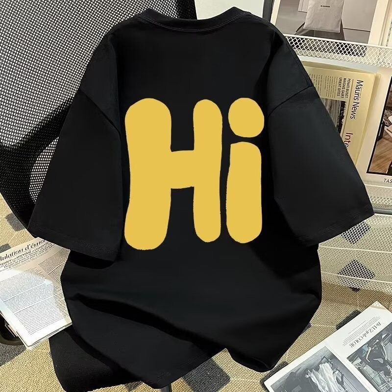 Couple Short Sleeve Retro Summer T T-shirt Couple Style Half Sleeve T-shirt Women's Printed 2025new2