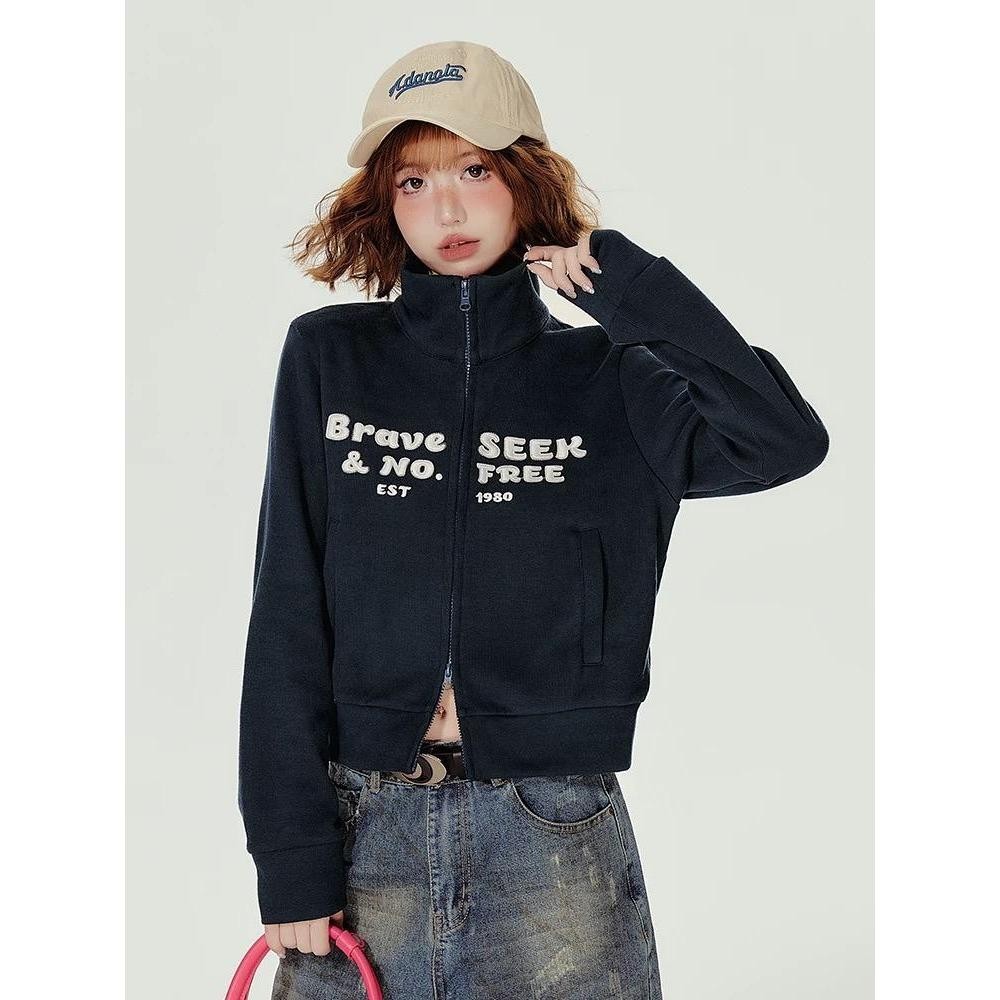 Glovera Brave Seek Jacket Crop Top ปลอกคอคอเต่าซิปคู่