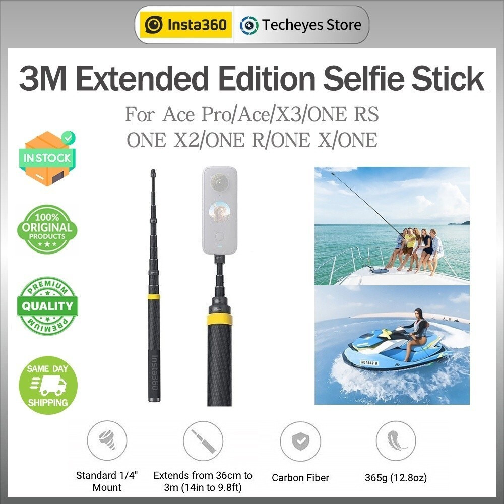 Original ta360 3m Extended Edition คาร์บอนไฟเบอร์ Selfie Stick สําหรับ X4/X3/Ace Pro/Ace/ONE RSTH99 