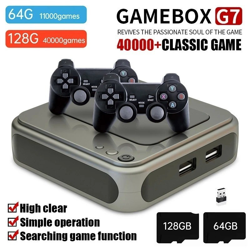 Gamebox G7 Retro คอนโซลวิดีโอเกม HD TV เครื่องเล่นเกมคอนโทรลเลอร์ 6 K/12 K เกมสําหรับ PS1TH99 XXGX