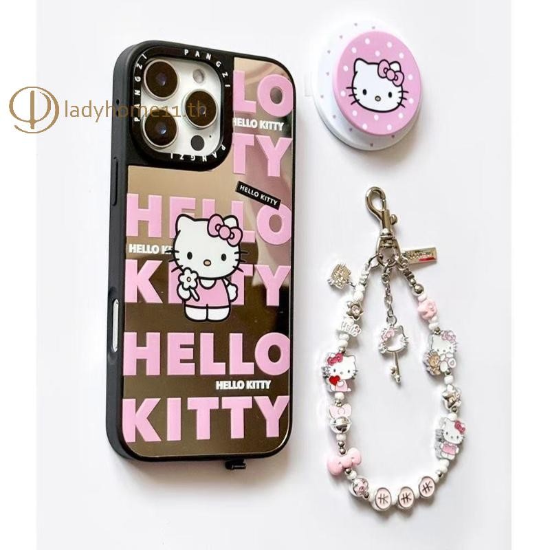 ONELADY น่ารัก Hello Kitty โบว์โทรศัพท์ Charm สายรัดข้อมือสําหรับเคสโทรศัพท์กระเป๋ากุญแจกล้องจี้สั้นแขวน Antilos โทรศัพท์ Lanyard TH