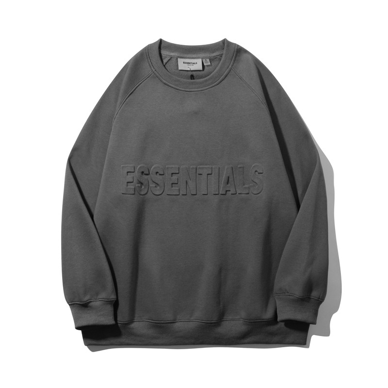 เสื้อจาก FEAR OF FOG ตัวหนังสือแบบบัมป์ พิมพ์รอบคอด้วยขนแกะ เสื้อกันหนาวสำหรับผู้ชาย