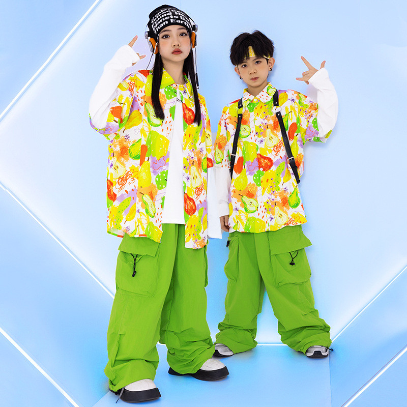 เสื้อผ้าเด็ก Boys Street Dance Drum Performance Outfit Hip Hop