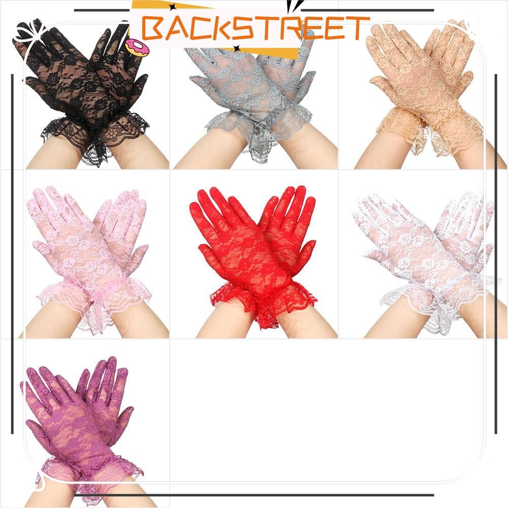 BACKSTAGEREAT White Bride Gloves Summer Sunscreen Wedding Party Dressy Gloves