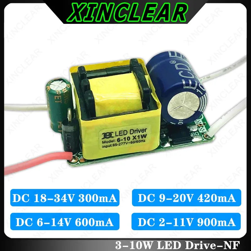 3-10W LED Driver DC 18-34V 9-20V 6-14V 2-11V 300mA 420mA 600mA 900mA Transformers สําหรับ 3W 5W 7W 8