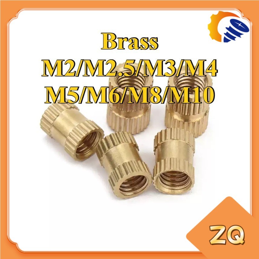 [การจัดส่งพร้อมท์]Injection Molded Copper Nut Double Pass Copper Insert Knurled Insert Copper Flower
