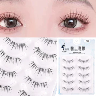 Eye แต่งหน้าขนตาปลอม Clear Stem Lash Extension Cross Nature ยาวผมนุ่มเครื่องสําอางความงามนํากลับมาใช้ใหม่ 5 คู่
