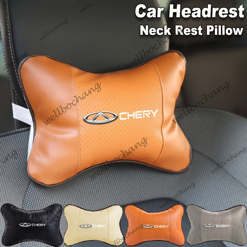 Chery รถ Headrest คอ Rest หมอนรถที่นั่ง PU หนังหมอนสําหรับ Tiggo 5x 8 7 Pro 4 Omoda 5 E5 TJ-1 Face Q