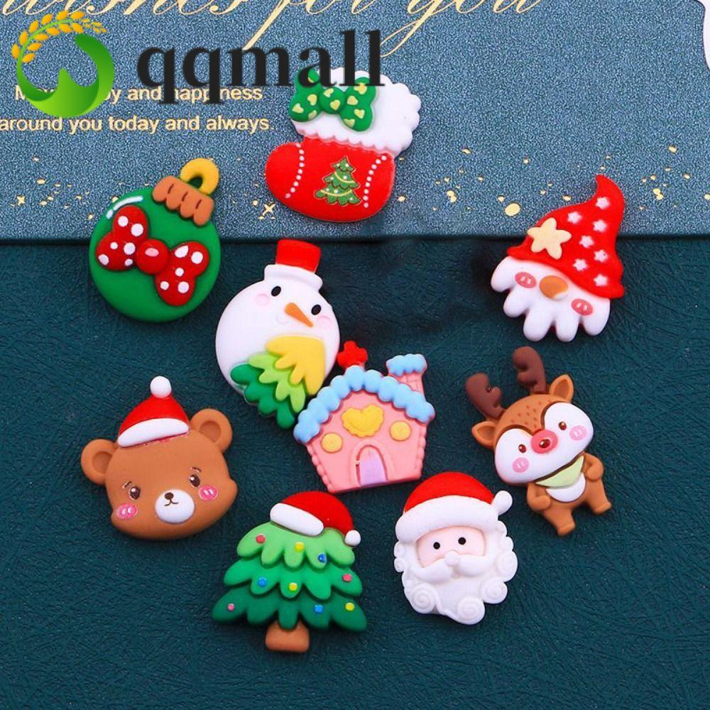 คิวคิวมอลล์ 10ชิ้นวัสดุตู้เย็นคริสต์มาส,ศิลปะเรซินทํามือเครื่องประดับตู้เย็นคริสต์มาส,หลายรูปแบบการ์
