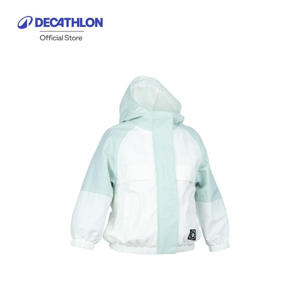 Decathlon Hiking jacket MH100 kid green เสื้อแจ็คเก็ตเดินป่าสำหรับเด็ก รุ่น MH100 - สีเขียว