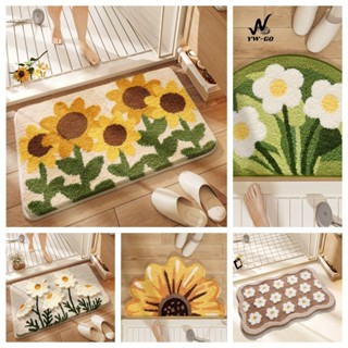 พรมนิ่ม 40x60cm พรมขนสั้น พรมเช็ดเท้า ซับน้ำได้ดี กันลื่น แบ…