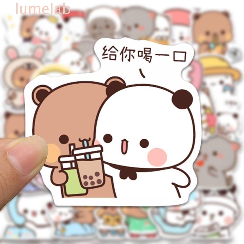 ลูเมะแล็บ​ Bubu และ Dudu สติ๊กเกอร์, กันน้ําตลก Bubu Dudu Panda สติ๊กเกอร์, น่ารัก Creative Little P