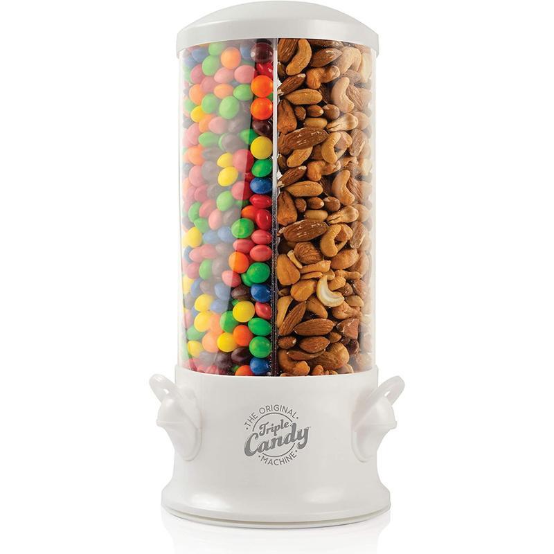 Handy Gourmet Original Triple Machine-Fun Candy & Nut Dispenser ใหม่และปรับปรุง Pearl White Standard