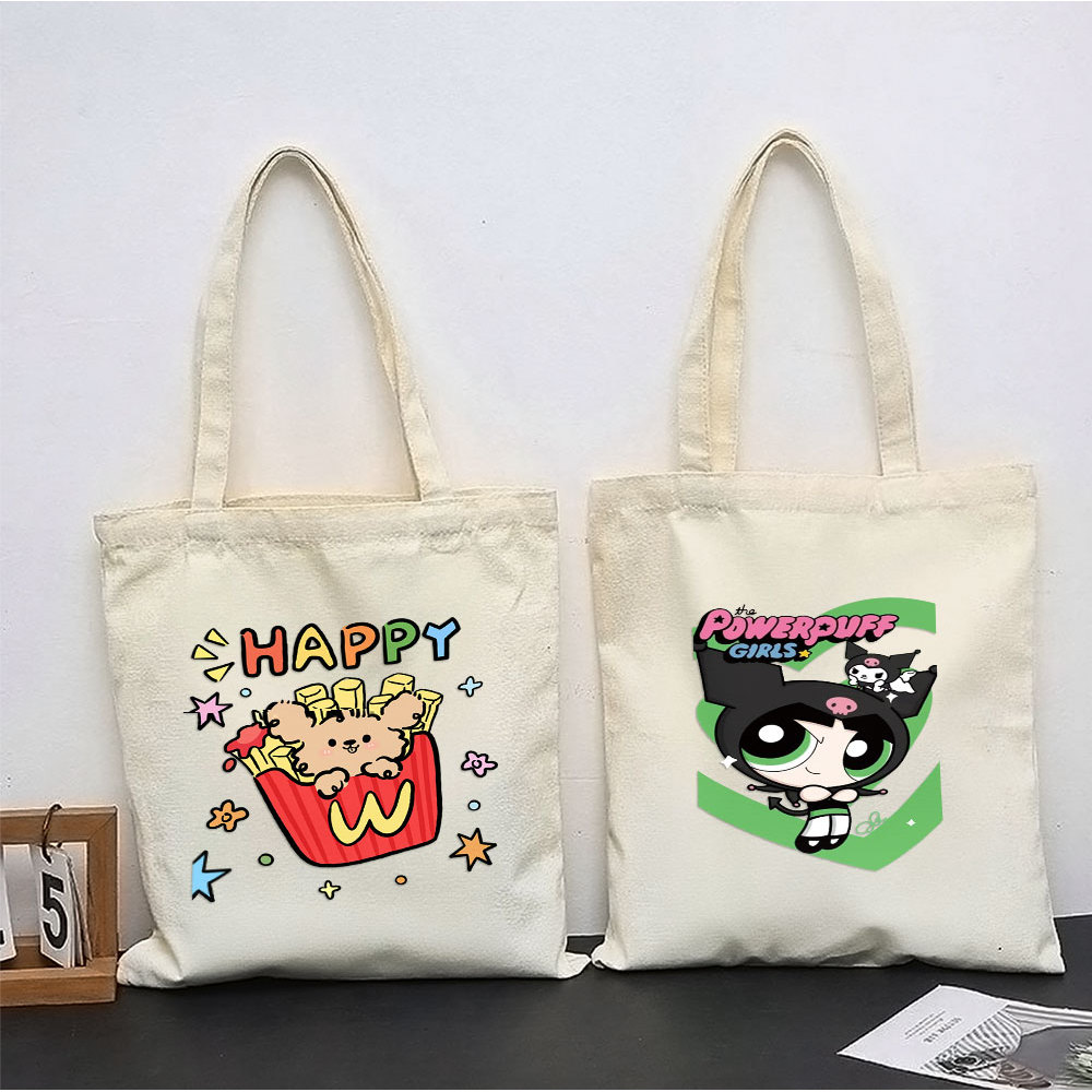 Love Kurumi Canvas Tote Bag for Women Large Capacity Shopping Travel Bag