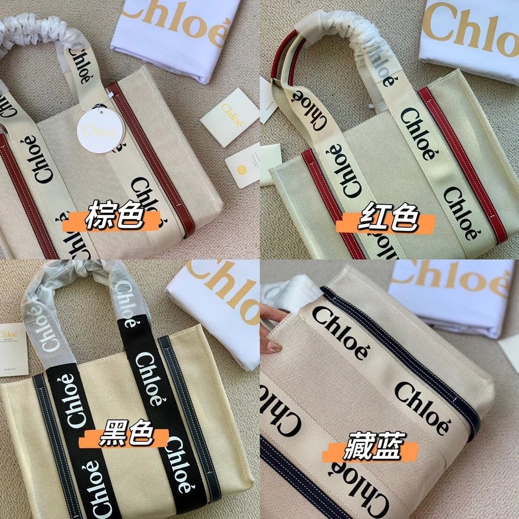 Chloe Chloe Womens Bag Woody Canvas Medium Tote Bag Handbag Shopping Bag Large Capacity Female Bag B