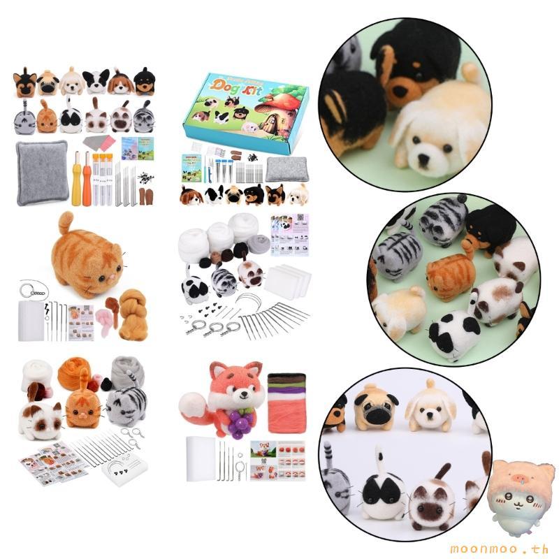 Moon Needle Felting Supplies Kits with Tools Animal Needle Felting Supplies Kits