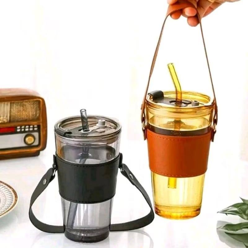 JUMBO AESTTHETIC TUMBLER GLASS / 450ML แก้วน้ําแก้ว + STRAW / SOUVENIR GLASS แก้วน้ําความงาม VS