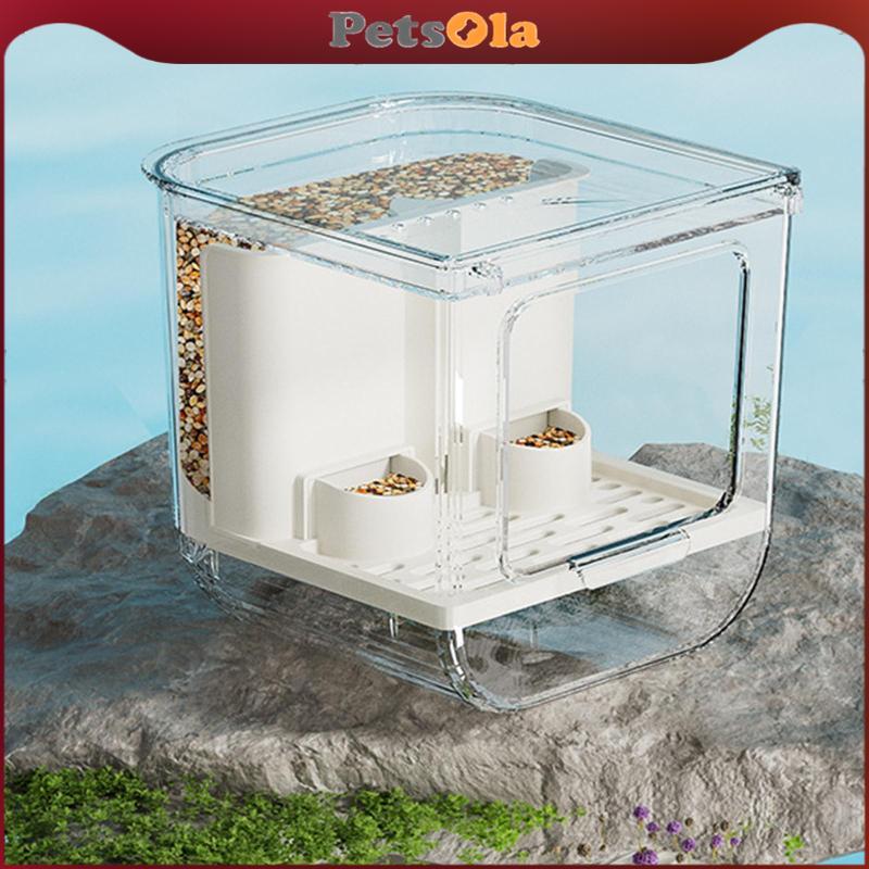 PETSOLA เครื่องให้อาหารนกอัตโนมัติ เครื่องจ่ายอาหารแบบใส เครื่องให้อาหารกรงสัตว์เลี้ยงสําหรับ