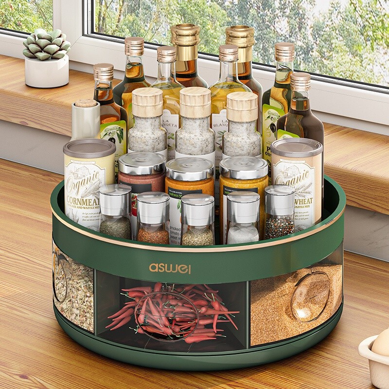 hotsale productsBekai Kitchen Spice Rack Integrated Storage Countertop Rotating Spice Box Seasoning 