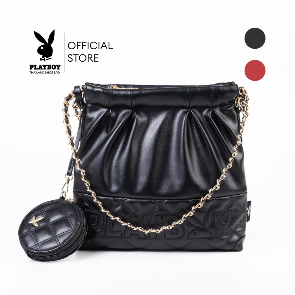 PLAYBOY รุ่น Siren Bucket Bag กระเป๋าสะพายผู้หญิง รหัส ST-B254PB638 ดีไซน์ทรง Bucket มี2สี