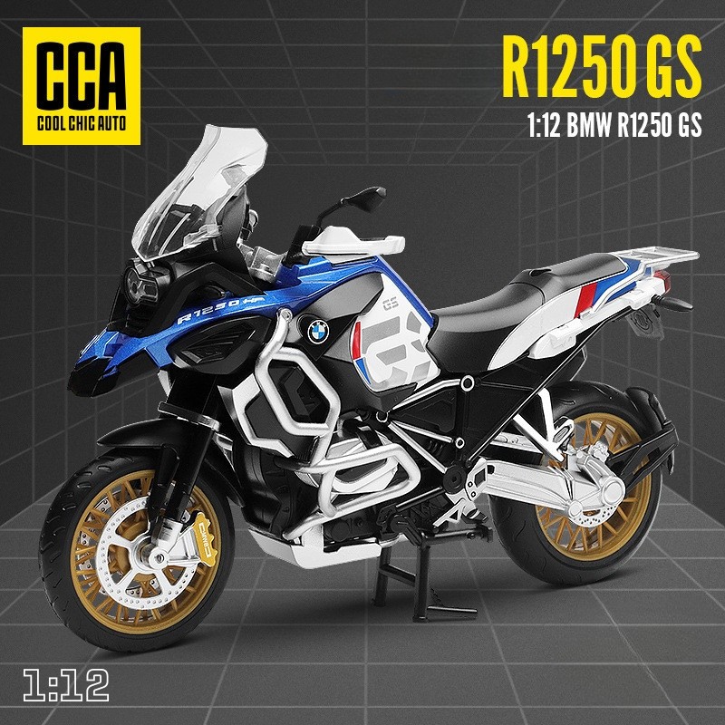 CCA 1:12 Scale Motor BMW R1250GS Alloy Diecast Motorcycle Model Motorbike Collectible Without Sound 