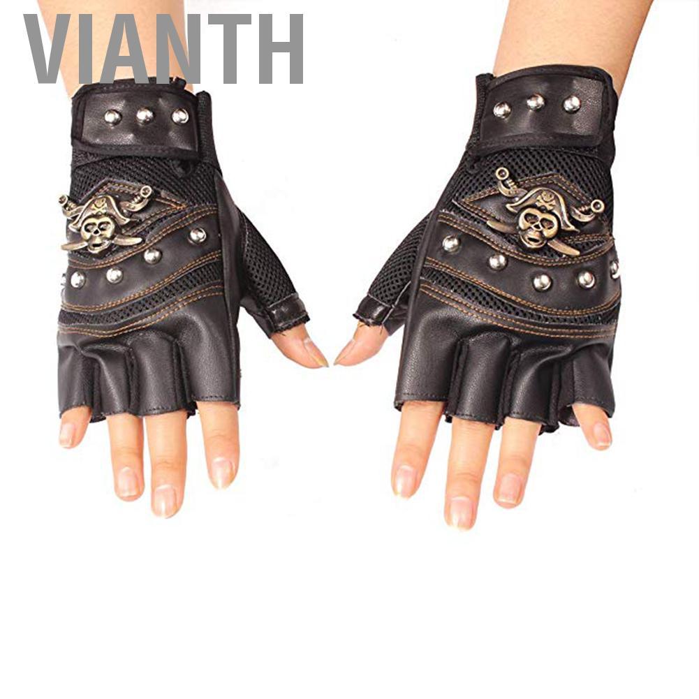 Vianth Skeleton Gloves ลดแรงกระแทกของรถจักรยานยนต์สำหรับผู้ชายขี่มอเตอร์ไซค์