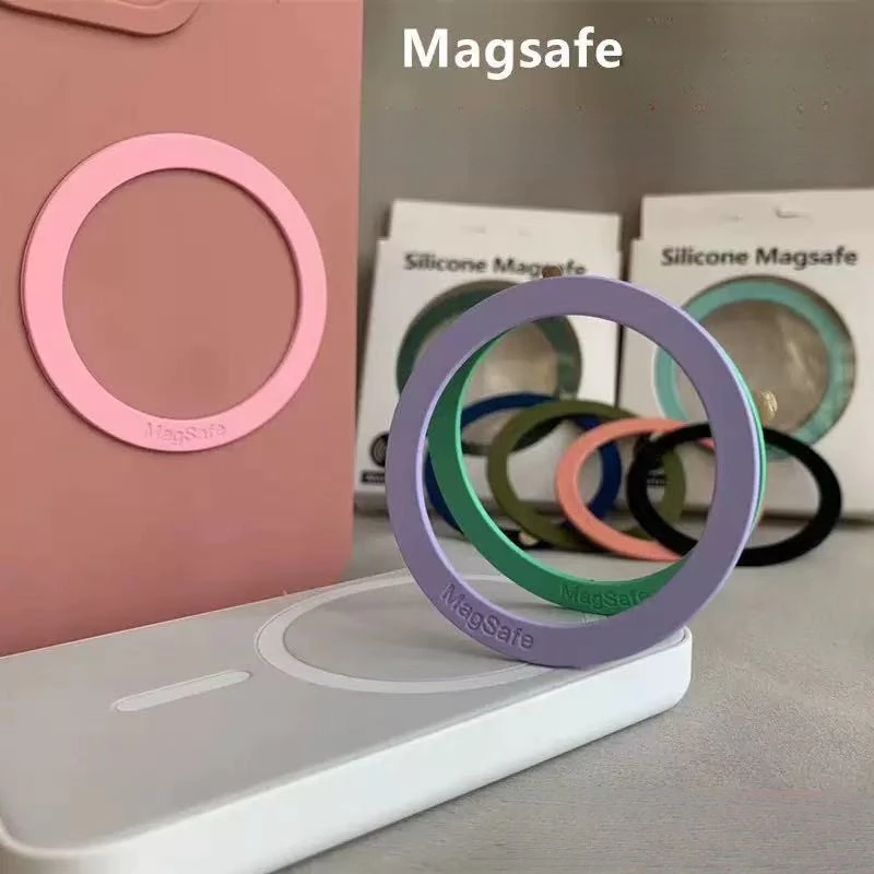 เอ็มแอนด์เค | แผ่นแม่เหล็กซิลิโคนเหลวบางเฉียบ MagSafe อุปกรณ์เสริมแม่เหล็กชาร์จไร้สาย Universal Easy-to-Stick