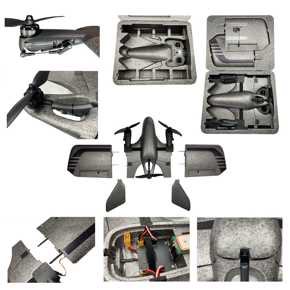 Xiake800 แขวน GPS Flying Wing Drone FPV Carrier Y3 Rolling Rotor VTOL คงที่ Wing Assassin T1