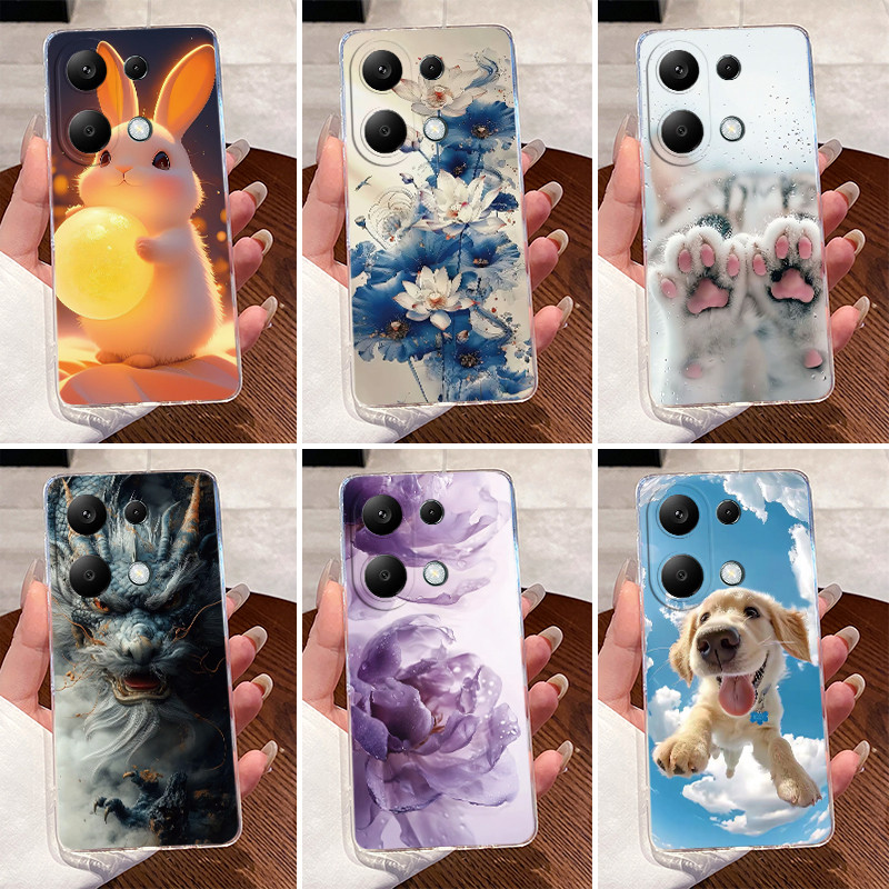 ปลอกสําหรับ Poco M6 Pro 4G Aesthetic Luxury Dragon น่ารัก Cool ชายหญิงซิลิโคนนุ่มเคสโทรศัพท์ฝาหลังโปร่งใส TPU Shell