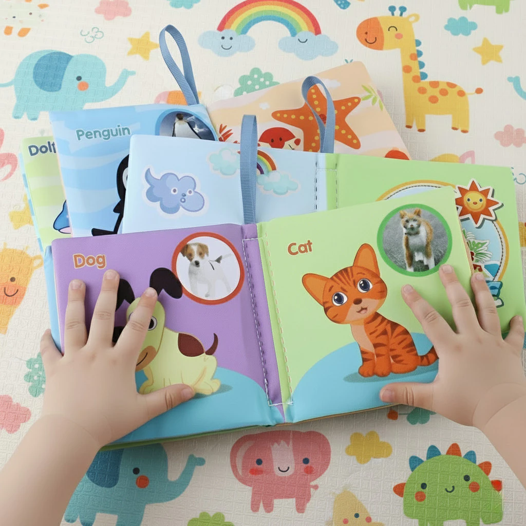 หนังสือผ้าเด็ก รูปภาพฝึกภาษา เสริมพัฒนาการ