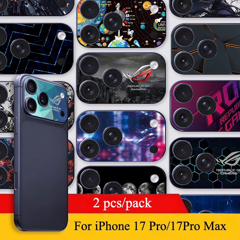 [2 ชิ้น] ROG บางนุ่มกล้องสติกเกอร์กระดาษสําหรับ iPhone 17 Pro/17 Pro Max ตกแต่งกล้องฟิล์มสวมใส่ Anti-scratch กล้อง Protector