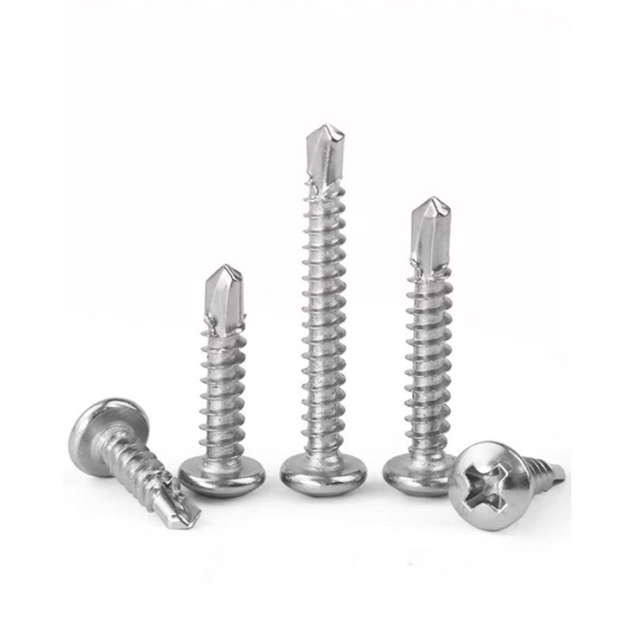 สกรูยิง หัวคว้าน หัวp+ ไม้ฝาและเชิงชาย สกรูหัวแพน ปลายสว่าน แฉก P+ สแตนเลส 410 Pan Head Phillip Self Drilling Screw M3.5/M3.9/M4.2/M4.8/M5.5/M6.3 * L13-75 มม.HN-MB-1 - รูปที่ 3