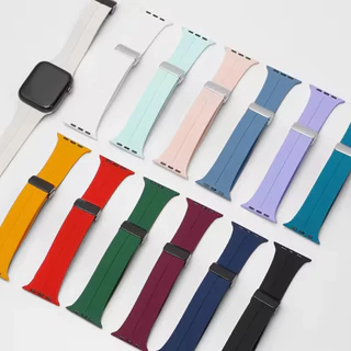 กระจกนิรภัย PC Cover Case สายรัดซิลิโคน for IWatch Apple Watch Series 11 10 9 8 7 6 5 4 SE 3 2 46มม 45 44 42 41 40 38มม