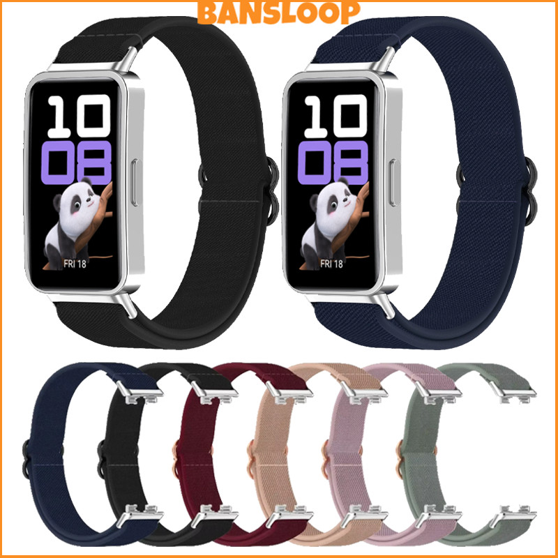 สายไนลอนยืดหยุ่น for Huawei Band 10 9 8 สายรัดข้อมือกีฬาไนลอนปรับได้สายรัดข้อมือสร้อยข้อมือ for Huawei Band 10 9 8 NFC