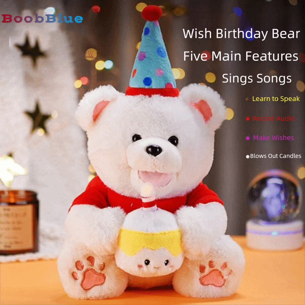 BOOBBLUE Interactive Huggy Cat, Plush ไฟฟ้าขับเคลื่อนตุ๊กตาไฟฟ้าที่สมจริง, พูดคุณสมบัติจําลองการออกแ