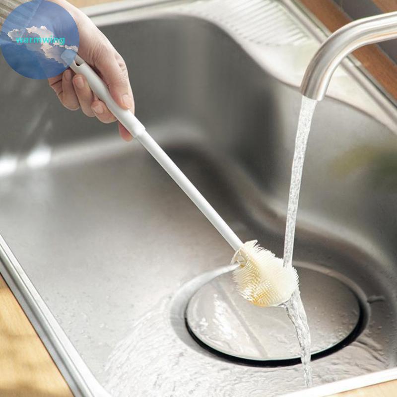 Warmwing แปรงทําความสะอาดถ้วยด้ามยาวขวดทําความสะอาดขวดนมซิลิโคน Wineglass ถ้วยทําความสะอาดครัวเรือนแ