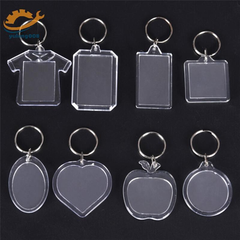 [MR] 5PCs โปร่งใส nk ใส่กรอบรูปพวงกุญแจพวงกุญแจพวงกุญแจ DIY ของขวัญ TH