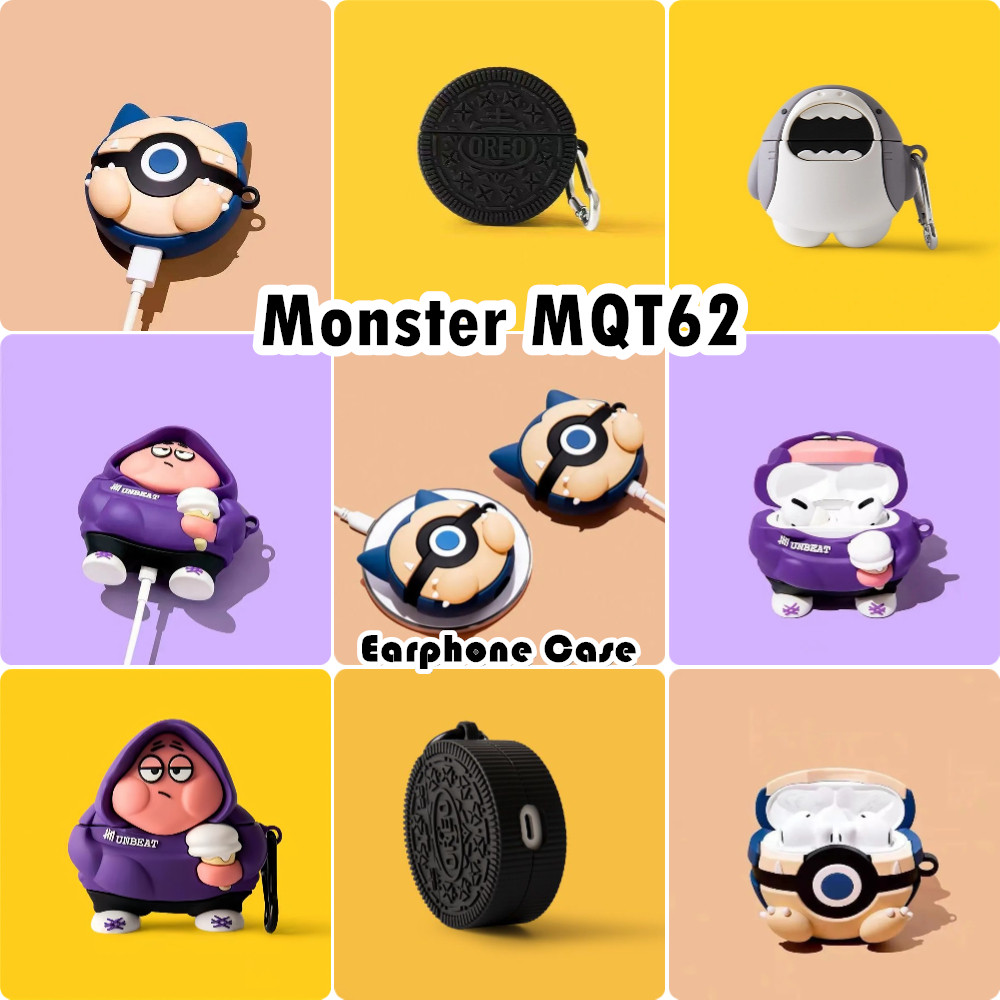 In StockFor Monster XKT26 Case เคสหูฟัง Super Cool Cartoon Soft Silicone Casing