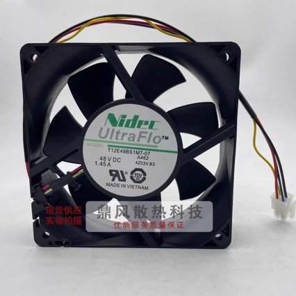 T12E48BS1M7-07 A464 48VDC 1.45A พัดลมนําเข้าของแท้ 4 สาย