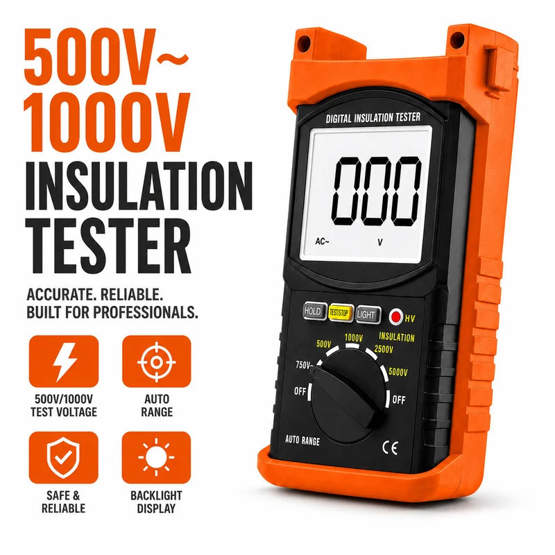 BT-6688B Megohmmeter 200 Gig Ohm เครื่องทดสอบความต้านทานฉนวนดิจิตอล, 500V/1kV/2.5kV/5kV แรงดันไฟฟ้าท